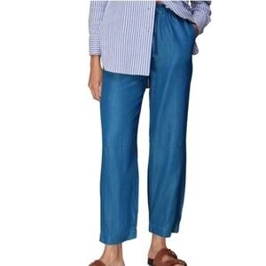 WHISTLES US Size 12 Lucy Chambray Barrel Leg Drawstring Crop Pants NWT Outdoor